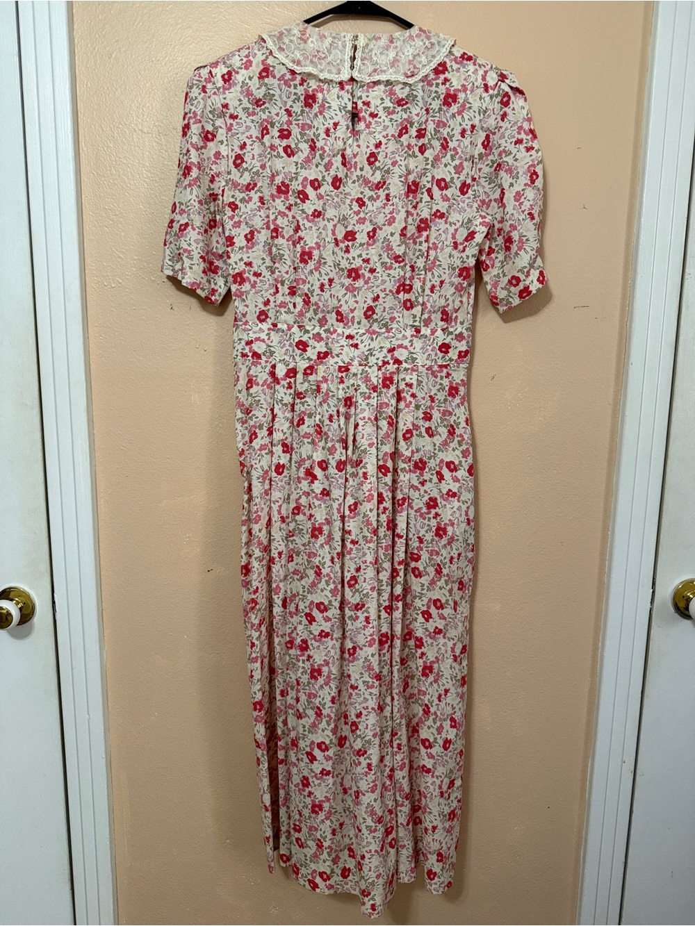 VTG Laura Ashley Floral Lace Peter Pan Collare Dress Made in Great Britain - Picture 4 of 14